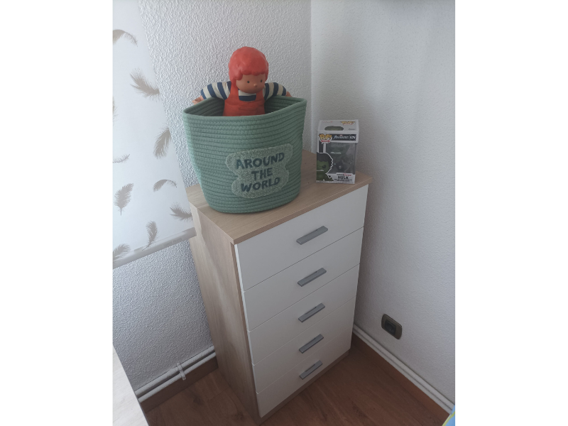 Foto de cliente de Cómoda De 5 Cajones Couple Blanco Mate Y Sahara 50x90 cm