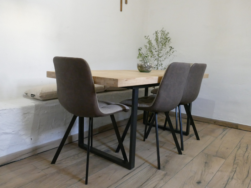 Foto de cliente de Mesa comedor extensible Natural madera roble nordish salvaje 140-180x80 cm