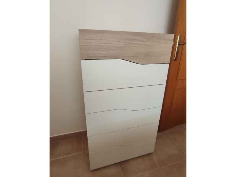 Foto de cliente de Cómoda Asimetric 6 Cajones Color Sahara Y Blanco Mate 62x112 cm
