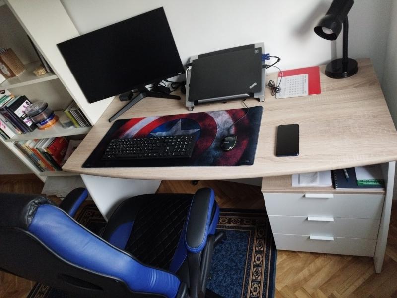 Foto de cliente de Mesa escritorio Estil despacho blanco y canadian 136 cm