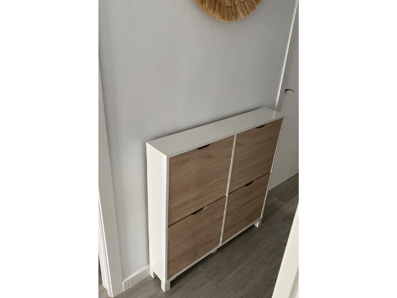 Foto de cliente de Mueble Zapatero Recibidor Pasillo Mary Blanco Y Roble 97 cm