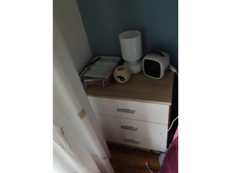 Foto de cliente de Mesita de Noche Couple Sahara Blanco Mate con 3 Cajones 50x58 cm