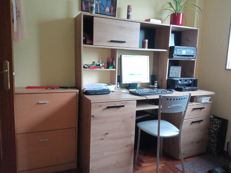 Foto de cliente de Altillo estantería Rack para escritorio color roble artesanal 151x77x28 cm