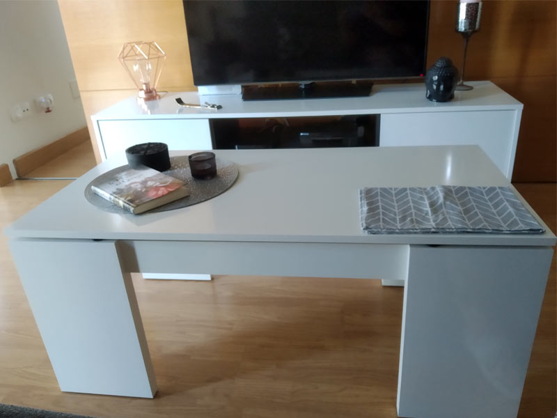 Foto de cliente de Mesa de centro elevable Kendra Blanco brillo 100x50 cm