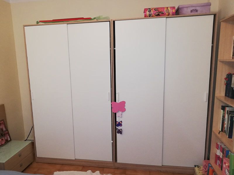 Foto de cliente de Armario con 2 Puertas Correderas Max Color Blanco y Roble 120x200 cm