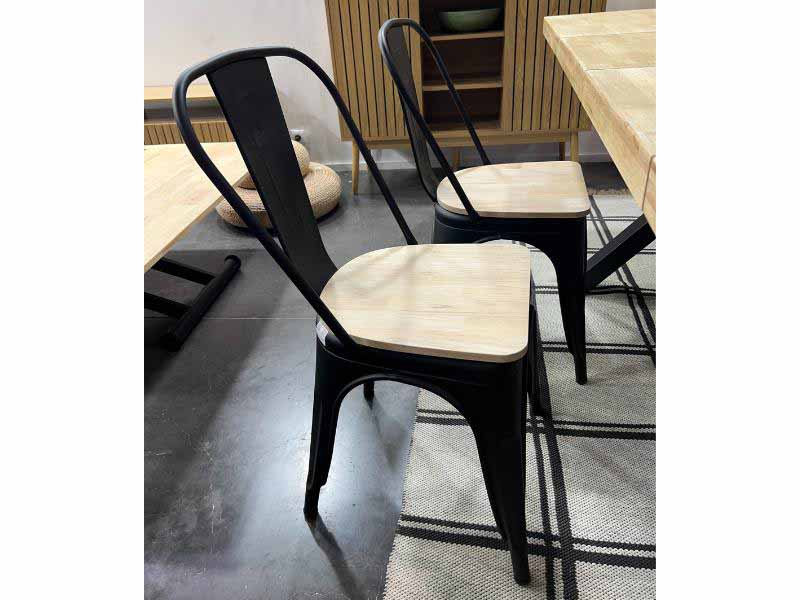 Foto de cliente de Silla Salón Comedor Acero Tolix Madera Color Roble Nordish y Negro