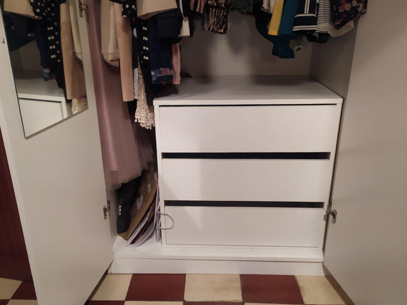 Foto de cliente de Cajonera de Armario Mueble Auxiliar Pequeño Blanco 60x57x44 cm