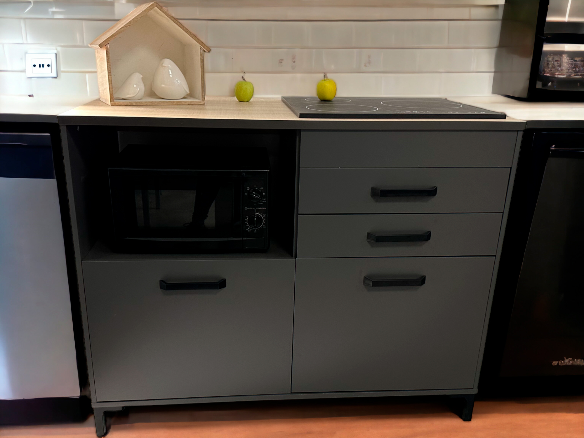 Foto de cliente de Módulo Inferior Cocina Smoke Con Cajones Color Gris y Roble 118x60 cm