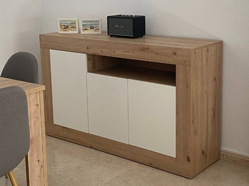 Foto de cliente de Aparador salón Baltik Color Roble Nodi Y Blanco Artik 144 cm
