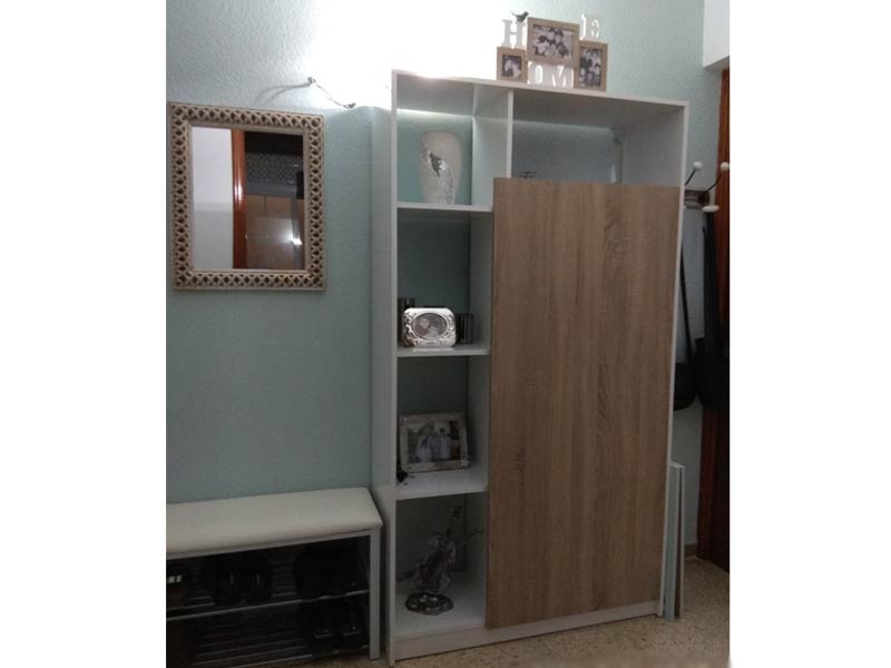 Foto de cliente de Mueble de Entrada Recibidor Neo Blanco Brillo y Roble Cambrian 100 cm