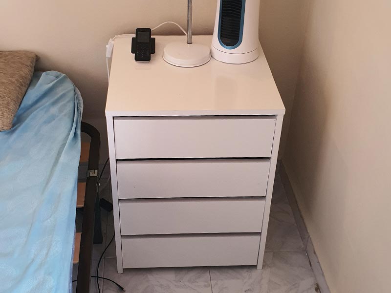 Foto de cliente de Cajonera de Armario Mueble Auxiliar Pequeño Blanco Brillo 4 Cajones 46x64x45 cm