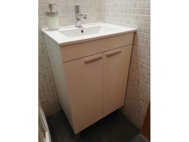 Foto de cliente de Mueble de Baño Pack Blanco Brillo con Armarios (Incluye Lavabo y Espejo)