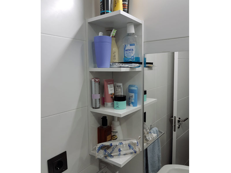 Foto de cliente de Mueble Auxiliar de Baño Pack Armario Espejo + Estantería 60x65 cm