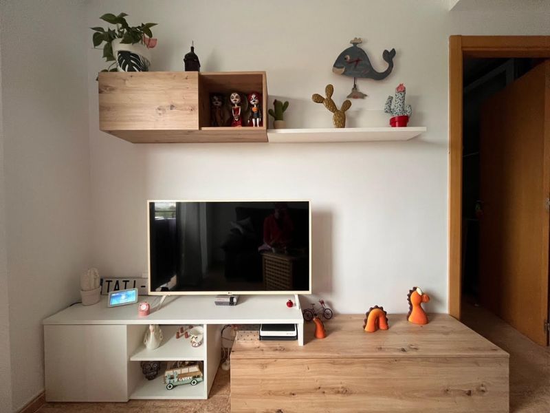 Foto de cliente de Mueble de salón Julia roble nodi y blanco artik 220 cm