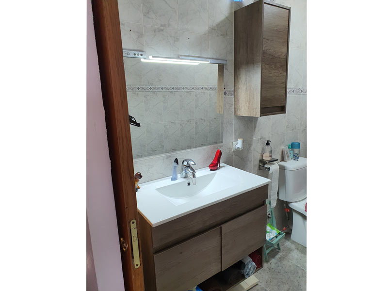Foto de cliente de Mueble de Baño Pack y Armario Auxiliar Nordik (Incluye Lavabo y Espejo)