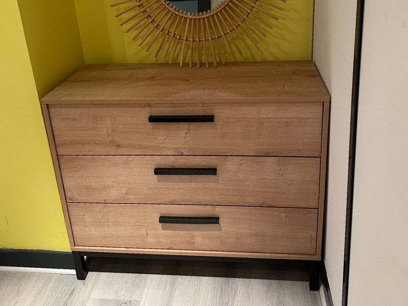 Foto de cliente de Cómoda Craft 3 Cajones Roble Hamilton Y Negro 91x75 cm