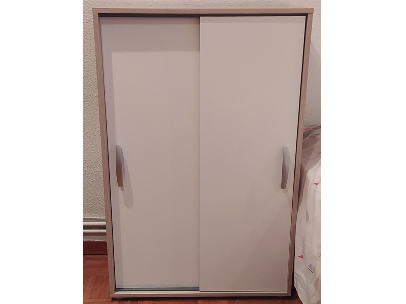 Foto de cliente de Zapatero 2 puertas correderas Blanco y Roble 68 cm