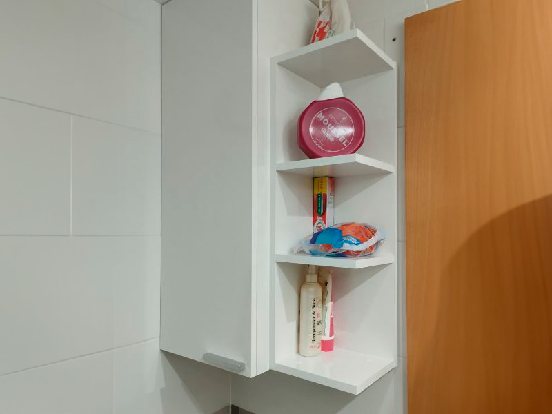Foto de cliente de Mueble Auxiliar de Baño Pack Armario Espejo + Estantería 60x65 cm