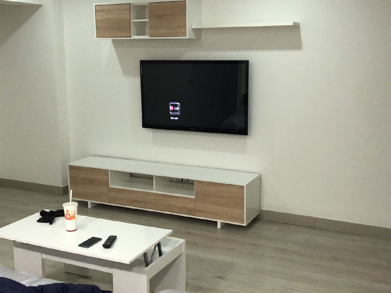 Foto de cliente de Pack muebles salón moderno roble canadian y blanco
