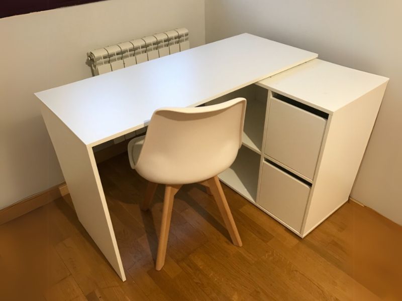 Foto de cliente de Escritorio Moderno Multi Posiciones Color Blanco Artik 120 cm