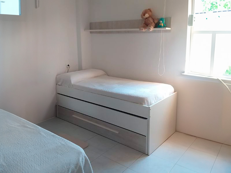 Foto de cliente de Cama Nido con Cajones Elliot 190x90 cm + Estantería Blanco