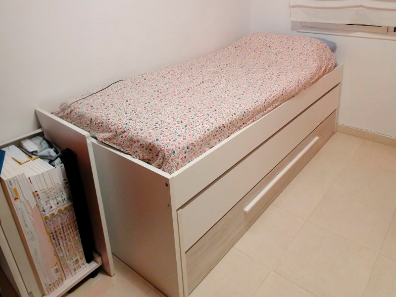 Foto de cliente de Cama Nido con Cajones Elliot 190x90 cm + Estantería Blanco