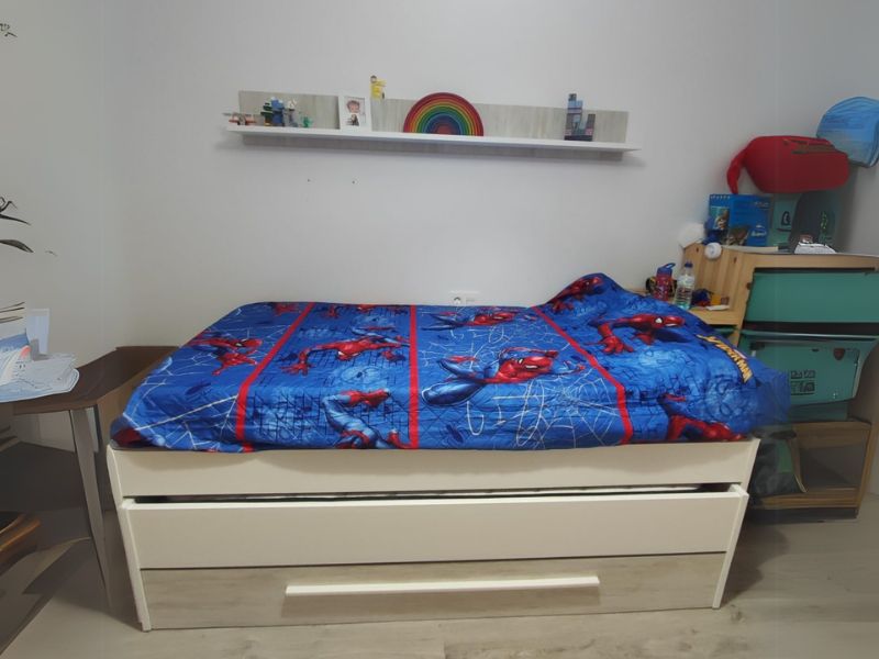 Foto de cliente de Cama Nido con Cajones Elliot 190x90 cm + Estantería Blanco