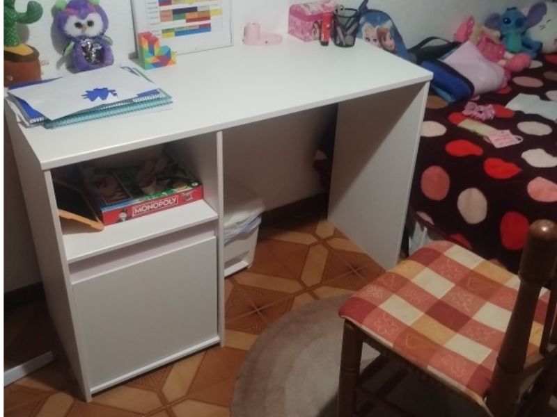 Foto de cliente de Pack Dormitorio Juvenil Germain Color Blanco (Cama + Cajones Inferiores +  Cómoda + Mesita de Noche + Armario + Escritorio)
