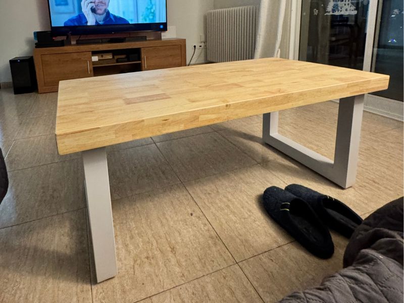 Foto de cliente de Mesa Centro Elevable Street Madera Roble Nordish y Blanco 120x60 cm