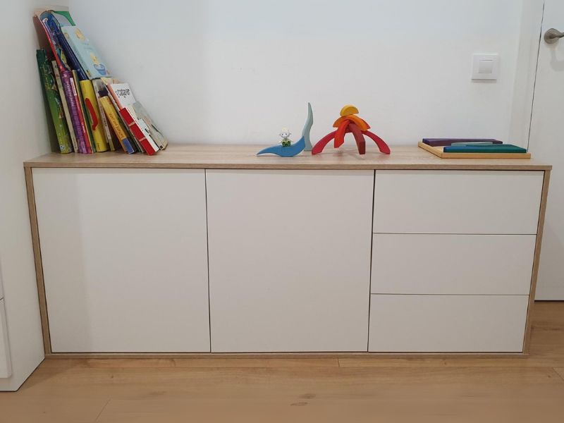 Foto de cliente de Aparador Brooklyn 2p 3c Roble Canadian y Blanco Artik 154 cm
