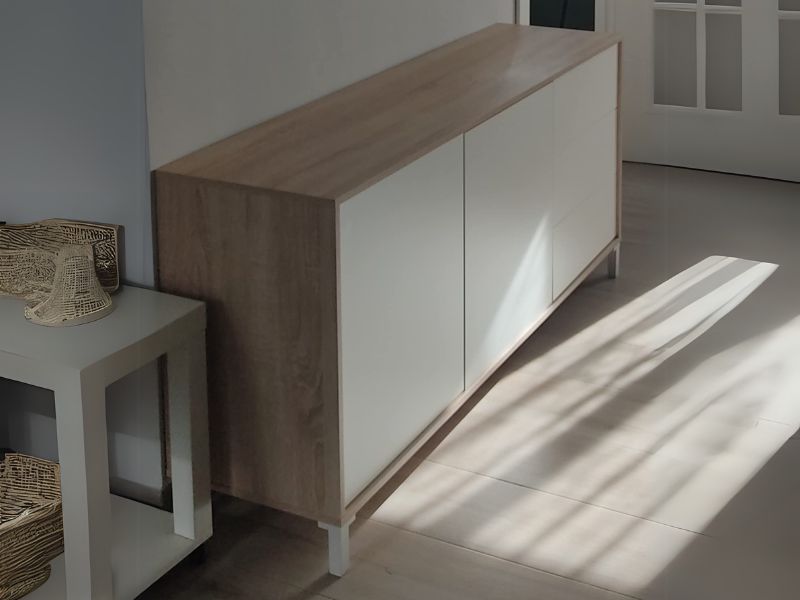 Foto de cliente de Aparador Brooklyn 2p 3c Roble Canadian y Blanco Artik 154 cm