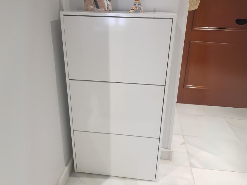 Foto de cliente de Mueble Zapatero Recibidor 3 Trampones Blanco Brillo 60 cm