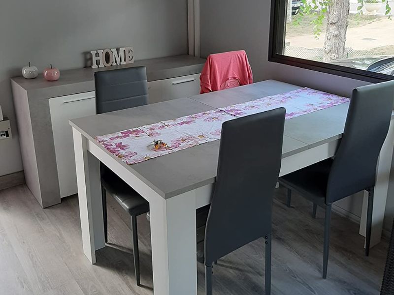 Foto de cliente de Mesa comedor extensible Cemento 140-190x90 cm