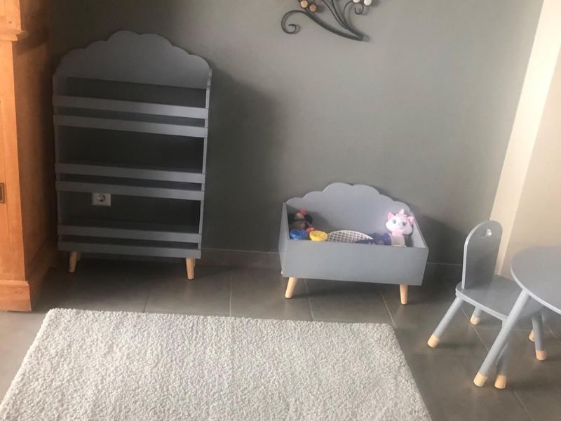 Foto de cliente de Mueble Infantil Estantería Librería Douceur 3 Estantes Gris 58x100x18 cm
