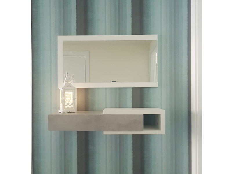 Foto de cliente de Mueble de Entrada Recibidor Estilo Industrial con Espejo 95 cm