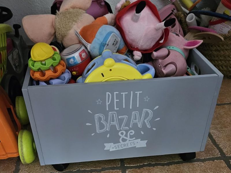 Foto de cliente de Baúl Bazar con Ruedas en Color Gris 48x29x28 cm