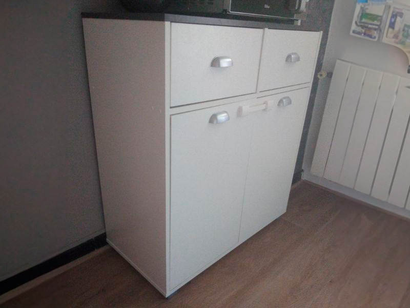 Foto de cliente de Mueble Buffet De Cocina Bajo 2 Puertas Asfeld Blanco 80x90 cm
