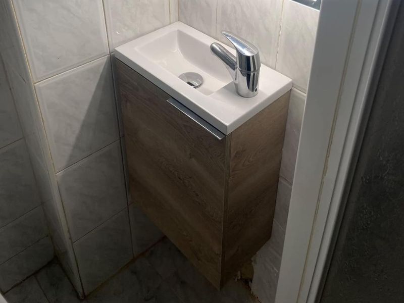Foto de cliente de Mueble de baño Suspendido Compact Roble Alaska 40 cm (Lavabo Incluido)