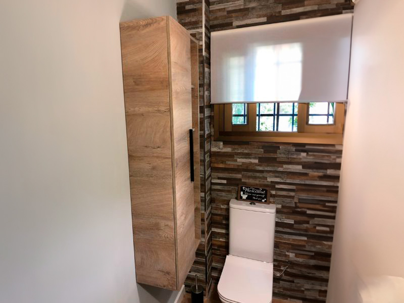 Foto de cliente de Mueble de Baño Pack Roble Alaska con Columna (Incluye Lavabo y Espejo)