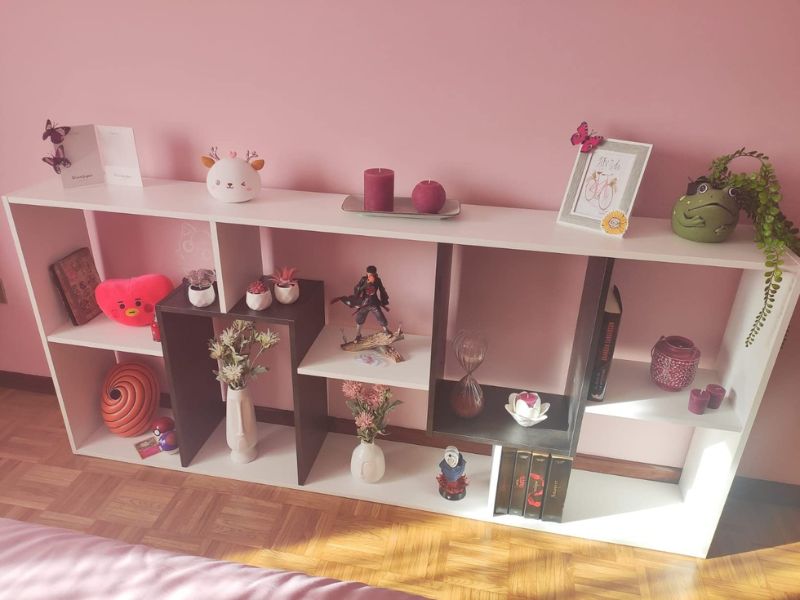 Foto de cliente de Estantería Librería salón Andy Blanco Y Óxido 80x180x25 cm
