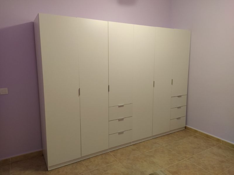 Foto de cliente de Armario Blanco 3 Puertas 3 Cajones 135x200 cm