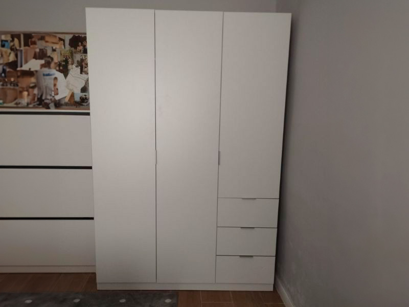 Foto de cliente de Armario Blanco 3 Puertas 3 Cajones 135x200 cm