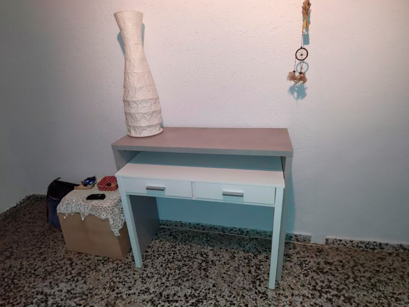 Foto de cliente de Consola escritorio desplazable Cemento 99 cm