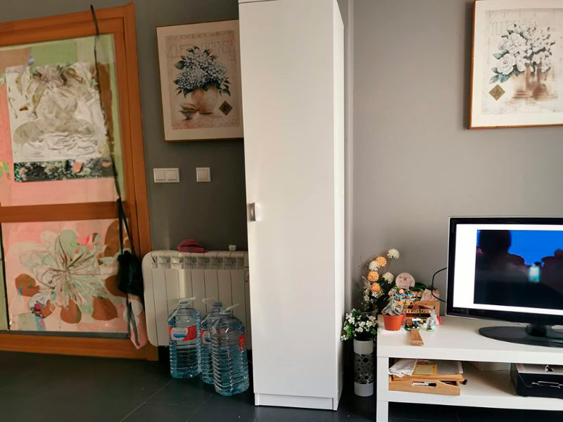 Foto de cliente de Armario Auxiliar Alto Multiuso 1 Puerta Color Blanco 37x180 cm