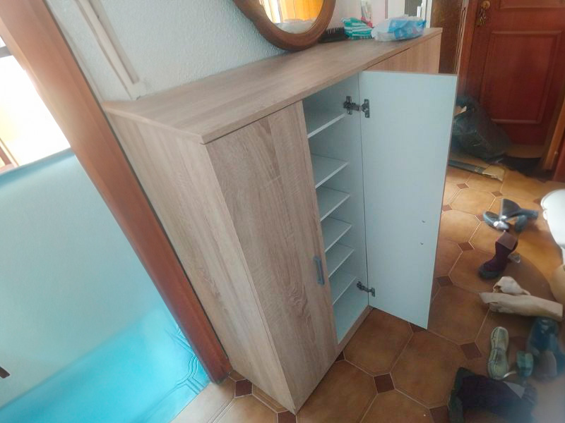 Foto de cliente de Mueble Zapatero Recibidor Armario Con 2 Puertas Y Estantes Roble Canadian 55 cm