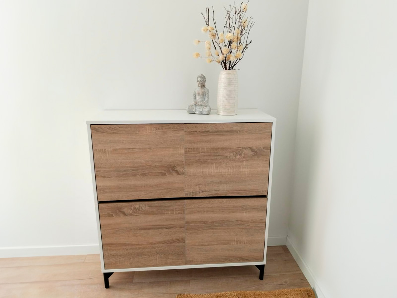 Foto de cliente de Mueble Zapatero Recibidor Tokio 4 Puertas y 5 Baldas Blanco Mate y Cambrian 101 cm