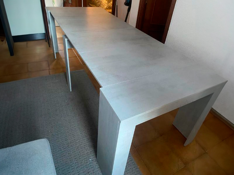 Foto de cliente de Mesa súper extensible Train comedor cemento 5 posiciones 51-237x90 cm