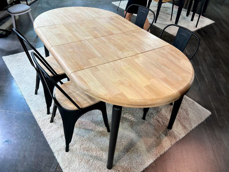 Foto de cliente de Mesa de Comedor Extensible Napi Redonda Roble Nordish y Negro 100-180x100 cm