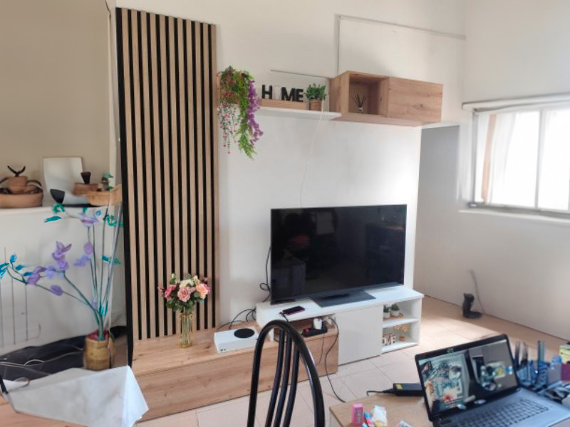 Foto de cliente de Mueble de salón Julia roble nodi y blanco artik 220 cm