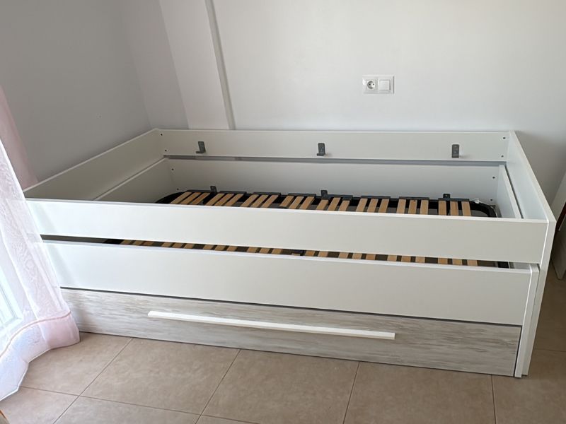 Foto de cliente de Cama Nido con Cajones Elliot 190x90 cm + Estantería Blanco